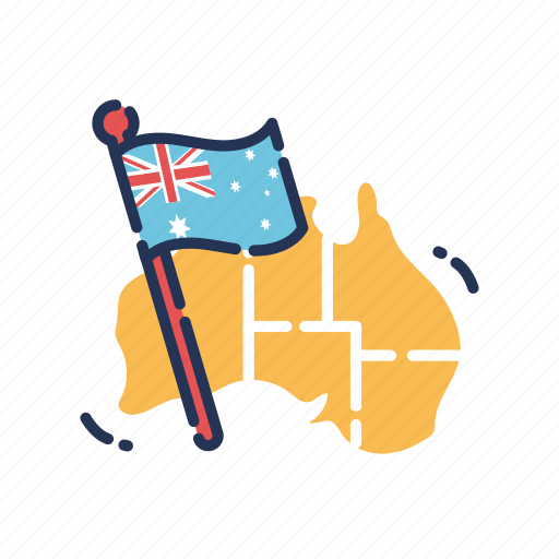 Map, australia, australia day, flag icon - Download on Iconfinder