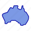 australian, country, location, map, travel 