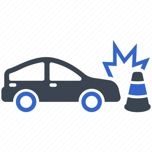Car, crash, road, auto, accident, vehicle, cone icon - Download on Iconfinder