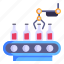 bottle packaging, conveyor belt, robot packaging, industrial robot, manufacturing 