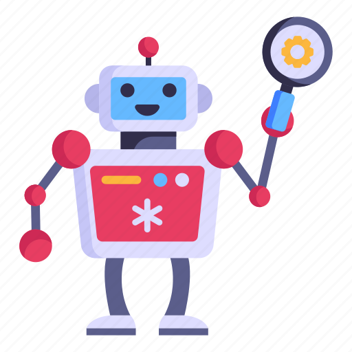 Robot search, ai, robot monitoring, robot analysis, robot technology icon - Download on Iconfinder