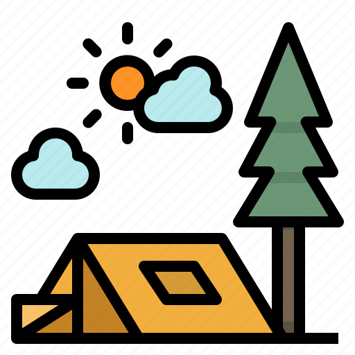 Camping, forest, hobbies, tent, travel icon - Download on Iconfinder