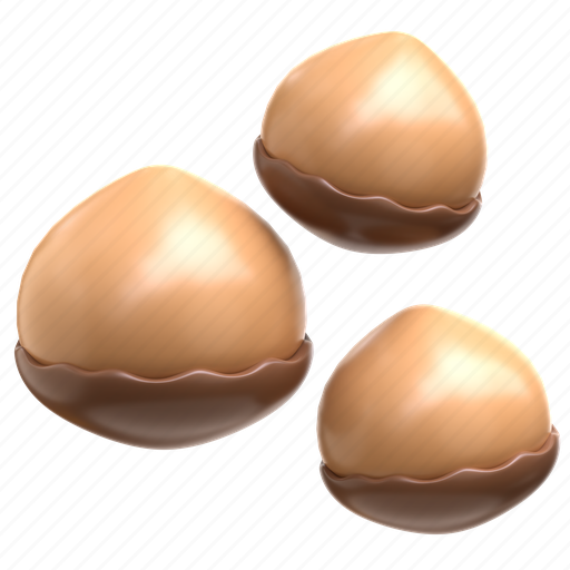 Chestnuts, chestnut, food, brown, autumn, fruit, snack 3D illustration - Download on Iconfinder