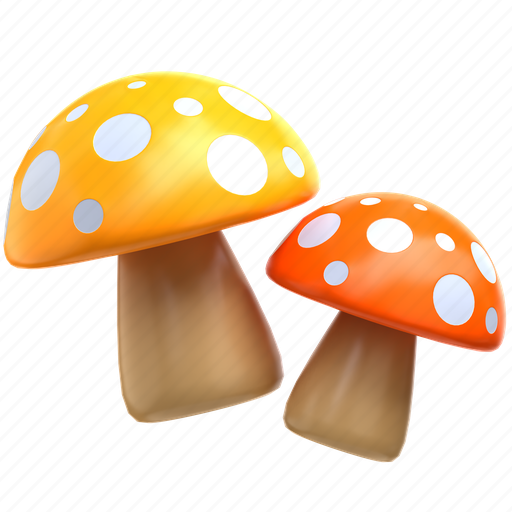 Mushroom, food, organic, isolated, mushrooms, background, nature 3D illustration - Download on Iconfinder