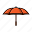 umbrella, autumn, season, weather, orange, rain, hot, cartoon 