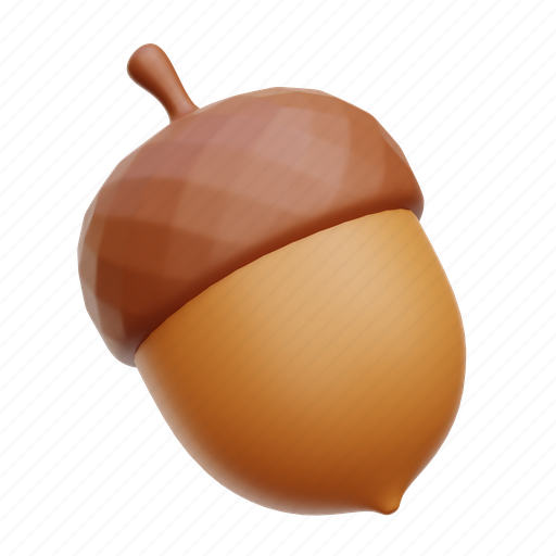 Acorn, nut, food, peanut 3D illustration - Download on Iconfinder