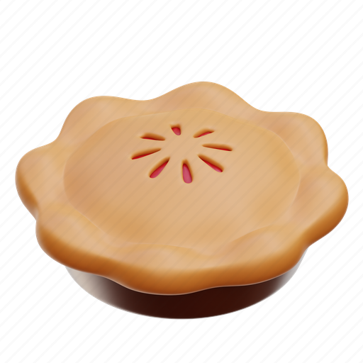 Pie, apple pie, cake, bakery 3D illustration - Download on Iconfinder