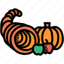 autumn, cornucopia, food, fruits, harvest, plenty, thanksgiving