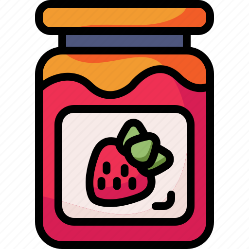 Jam, jar, conserve, breakfast, food, strawberry, marmalade icon - Download on Iconfinder