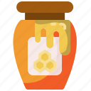 honey, dipper, jar, kitchenware, organic, bee, pot 