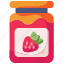 jam, jar, conserve, breakfast, food, strawberry, marmalade 