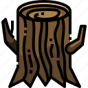 log, stump, tree, wood