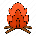 bonfire, campfire, fire, firewood, flame, camp, camping, nature, logs