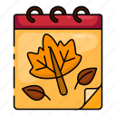 calendar, autumn, season, fall, time, weather, leaf, holiday, event