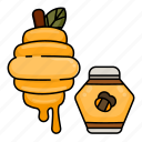 honey, bee, honeycomb, beehive, jar, honey jar, food, farming, apiary