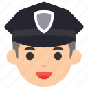 avatar, character, face, man, police, profile, user