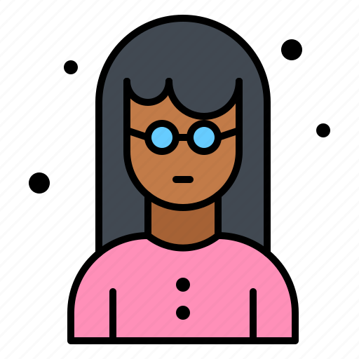 Woman, wearing, nerd, girl, female, glasses icon - Download on Iconfinder