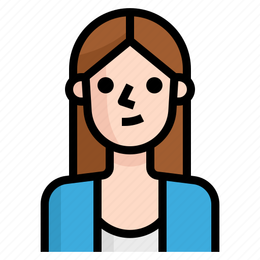 Avatar, brown, business, girl, long, straight, woman icon - Download on Iconfinder