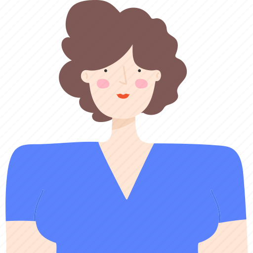 Brown, curly, girl, hair, short, woman, avatar icon - Download on Iconfinder