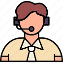 operator, headset, person, support, mic