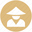asian, avatar, conical, hat, japanese, man, traditional