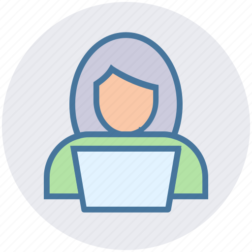 Admin, computer, girl, laptop, people, user, woman icon - Download on Iconfinder