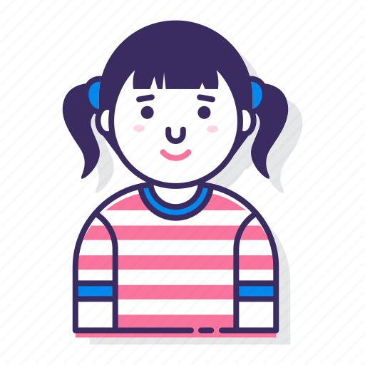 Avatar, character, female, person, pigtails, user, woman icon - Download on Iconfinder
