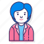 avatar, bob hair, character, female, person, user, woman 