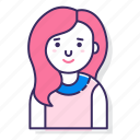 avatar, character, female, long hair, person, user, woman