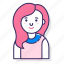 avatar, character, female, long hair, person, user, woman 