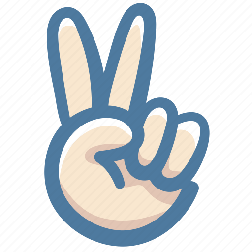 Peace, fingers, 2, two, doodle, hand icon - Download on Iconfinder