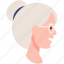 avatar, face, profile, people, person, female, old, woman 
