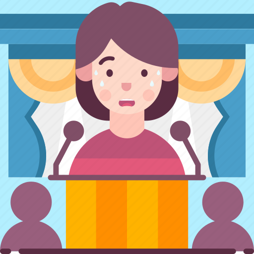 Avatar, fear, glossophobia, phobia, public speaking, speech, woman icon - Download on Iconfinder