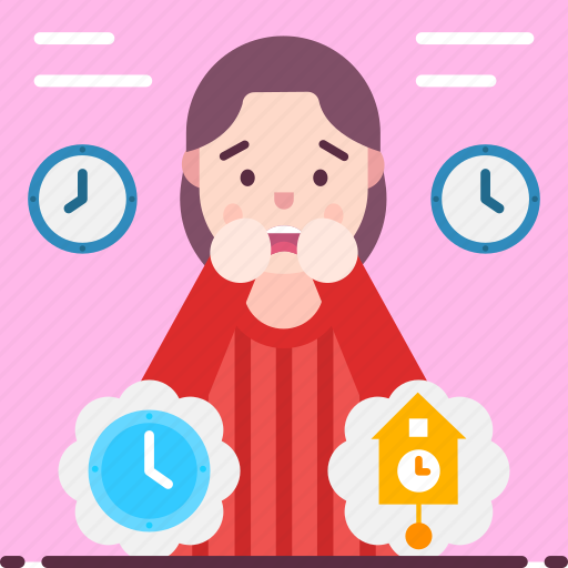 Avatar, chronomentrophobia, clocks, fear, phobia, time, woman icon - Download on Iconfinder