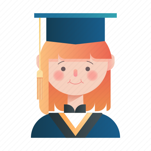College, female, graduation, school, student, university, woman icon - Download on Iconfinder