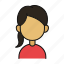 female, woman, profile, avatar 