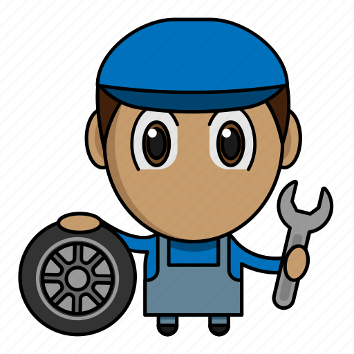 Automotive, avatar, chibi, mechanic, profession icon - Download on Iconfinder