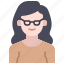 glasses, avatar, user, woman, people, girl, person, business 