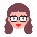 avatar, face, girl, glasses, nerd, profile