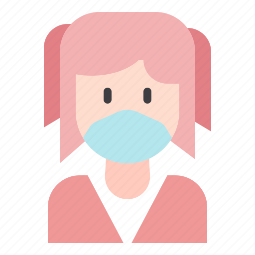 Masks, people, woman, mask, hair, female, medical icon - Download on Iconfinder