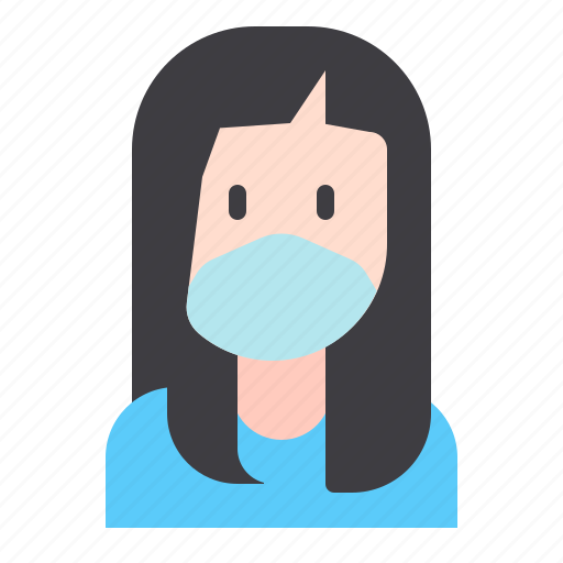 Masks, people, woman, mask, hair, female, medical icon - Download on Iconfinder