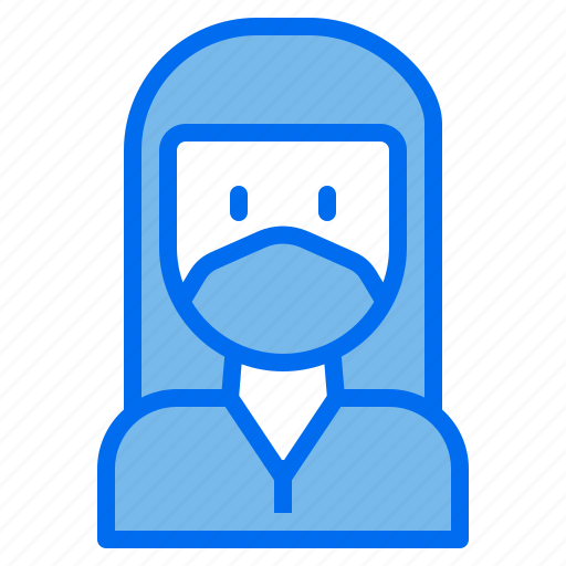 Hair, female, woman, people, medical, mask, masks icon - Download on Iconfinder