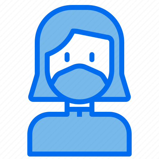 Hair, female, woman, people, medical, mask, masks icon - Download on Iconfinder