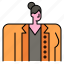 woman, avatar, suit, coat, fashion, user, person 