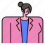woman, avatar, suit, coat, fashion, user, uniform 
