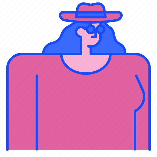 Woman, avatar, hat, glasses, profile, female, user icon - Download on Iconfinder