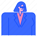 woman, avatar, shirt, suit, employee, user, profile