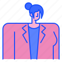 woman, avatar, suit, coat, fashion, user, uniform