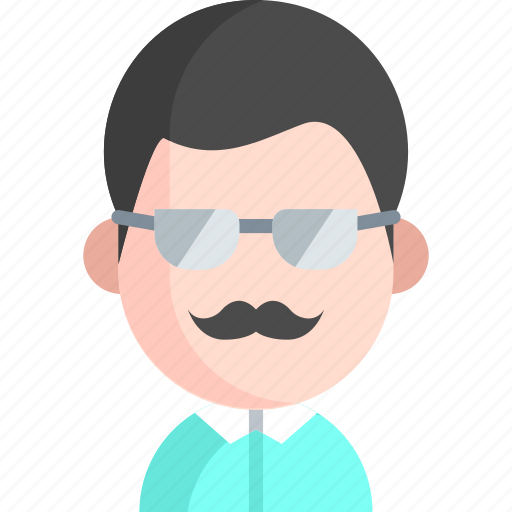 Man, moustache, glasses, user, boy, avatar, person icon - Download on Iconfinder