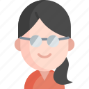 woman, ponytail, glasses, user, girl, avatar, person